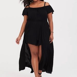 Torrid Black Chalis Romper Dress